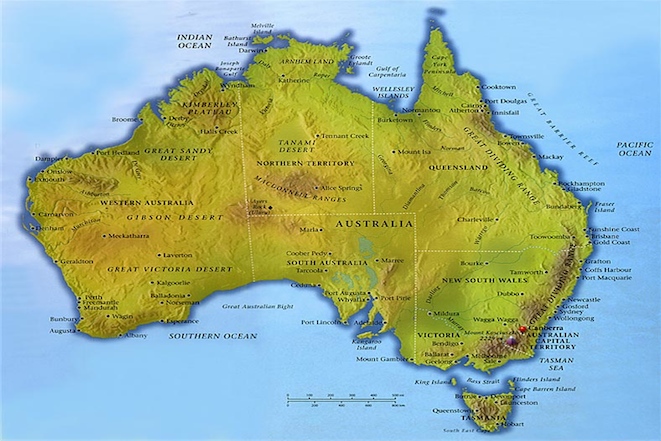 mapa Austálie